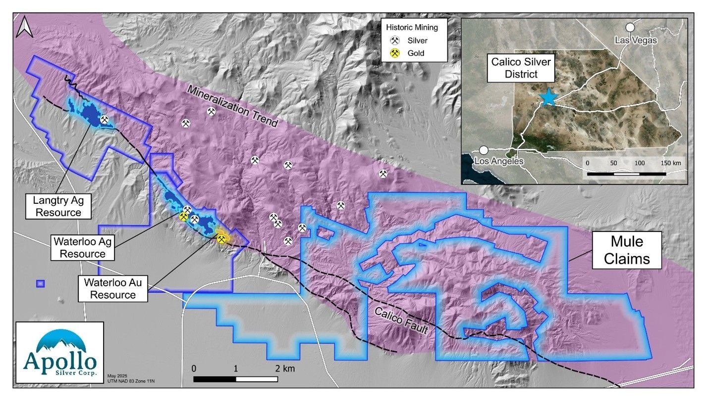 Map of Calico Project in San Bernardino, California