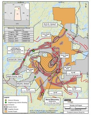 Figure 1: Location of the Q48 Nova Discovery, Q2, Turaco & Serin Target areas, the initial focus of the 2025 drill program, highlighted. * See Qualified Person Statement below. (CNW Group/IsoEnergy Ltd.)